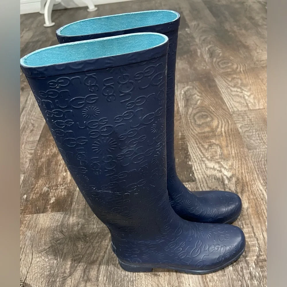 Uggs Stylish Blue Knee-rain High‎ Women's Boots
